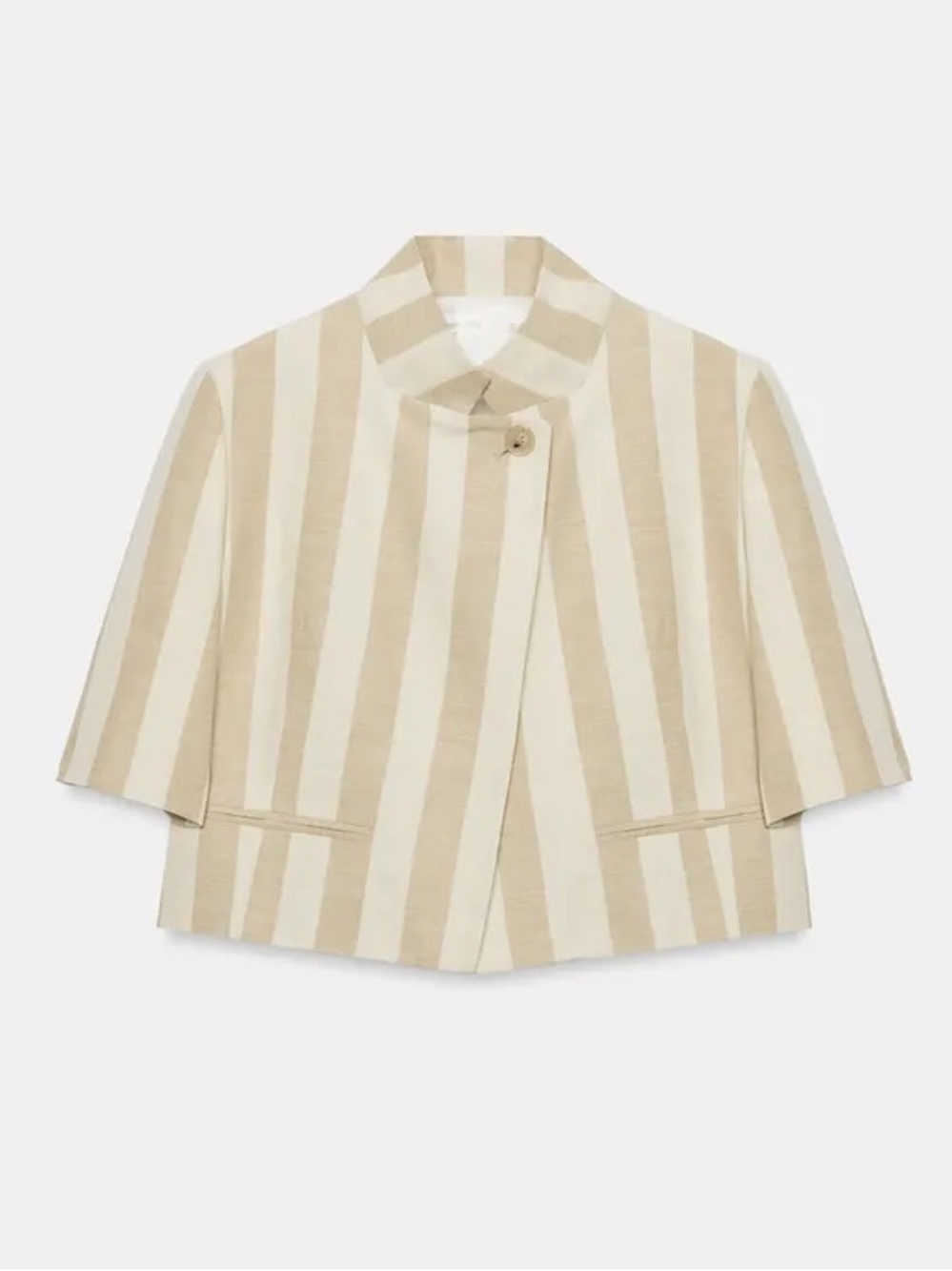 ZARA ZW COLLECTION SHORT SLEEVE CROPPED BLAZER